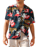 1 x RAW Customer Returns APTRO Men s Hawaiian Shirt Leisure Shirt Short Sleeve Holiday Shirt Summer Flower Shirt Panther Flamingo M101 4XL - RRP €22.37