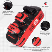 1 x RAW Customer Returns AQF Martial Arts Punch Pad Kickboxing Muay Thai Strike Curved Arm Pad MMA Focus Boxing Karate UFC Punch Shield Single, Red  - RRP €32.99