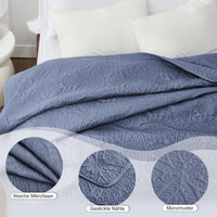 1 x RAW Customer Returns Love s cabin Bedspread 240x260 Blue, Ultra Soft Bed Quilt Lightweight Microfiber Bedspreads Bed Throw 240x260, Modern Bedspread with Coin Pattern for All Seasons without Pillowcase  - RRP €36.19