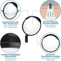 1 x RAW Customer Returns valuents traffic mirror 30 cm black safety mirror 130 convex mirror for exit, garage streets Plus parking disc - RRP €27.06