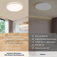 1 x RAW Customer Returns BestLuz LED ceiling light 42cm LED panel ceiling lamp round 24W 2800LM three-stage dimming neutral white 4000K with backlight effect for bathroom bedroom living room kitchen bathroom basement, ultra thin - RRP €40.42