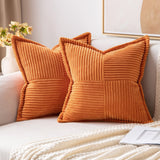 1 x RAW Customer Returns MIULEE Set of 2 Corduroy Cushion Covers Velvet Cushion Soft Throw Pillow Decorative Pillowcase Modern Cushion Cover Sofa Cushion Decorative Pillow Couch Cushion for Living Room Bedroom Orange 40 x 40 cm - RRP €21.99