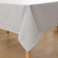 1 x RAW Customer Returns Homaxy Linen Look Tablecloth Washable Lotus Effect Square 140 x 300 cm Tablecloth Linen Cover Water-Repellent Tablecloth Table Linen Stain Protection, Light Grey - RRP €24.19