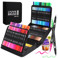 1 x RAW Customer Returns Lyuvie 100 Colors Brush Pen Set, Brush Pens Watercolor Felt Pens Children for Adults, Brush Pens Set for Artists, Beginners, Painting, Drawing, Calligraphy - RRP €26.99