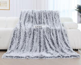 1 x RAW Customer Returns KANKAEU Blanket 160x200 cm, Soft and Fluffy Fur Blanket, Shaded Gray Blanket, Special Decorative Plaid for Sofas and Beds, Warm Fleece Blanket, Double Plaid, Bedspreads - RRP €18.34