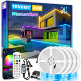 1 x RAW Customer Returns TENDIST LED Strip 30 Meters Waterproof Outdoor, IP67 Outdoor LED Strips, Waterproof LED Strip with Smart App and Remote Control, Adhesive LED Strips for Balcony, Pool, Railing and Gutter - RRP €66.98