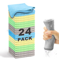 7 x Brand New WEAWE 24 microfiber cleaning cloths 30.5x30.5cm are soft, absorbent, usable and lint-free microfiber cleaning cloths for cleaning the house and car - RRP €142.8