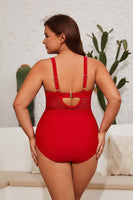 1 x RAW Customer Returns Swimsuit Big Breasts,Women s Plus Size Swimsuit One Piece Swimwear with V-Neck for Women Wrapped Mesh Swimsuit with Tummy Control and Adjustable Spaghetti Straps Burgundy,XXL - RRP €23.5