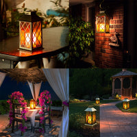 1 x RAW Customer Returns Solar lantern for outdoors, OxyLED solar lanterns for outdoors LED metal IP44 waterproof solar lantern garden decoration with flickering effect candles vintage hanging balcony decoration patio terrace wall table - RRP €24.25