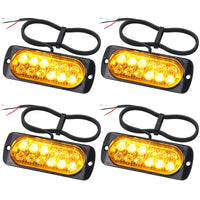 1 x RAW Customer Returns EYPINS 4X 12 LED front flasher, flashing light strobe warning light emergency warning flasher dash strobe 48W 18 flashing modes for 12 24V truck tractor lorry car emergency forklift, E57, orange - RRP €26.54