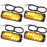 1 x RAW Customer Returns EYPINS 4X 12 LED front flasher, flashing light strobe warning light emergency warning flasher dash strobe 48W 18 flashing modes for 12 24V truck tractor lorry car emergency forklift, E57, orange - RRP €26.54