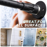 1 x Brand New Black Shower Rod 109-253 cm for Bathroom with Bracket, Heavy Duty Non-Slip Tenant Friendly Curtain Rod No Drilling for Window Door - RRP €27.99