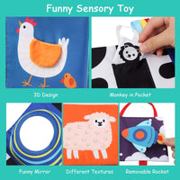 1 x RAW Customer Returns JoyPlus baby toys 0 12 months, baby fabric books with mirror, black and white book contrast fabric books 0 months, Montessori feel book toy baby, sensory crackle book toy gift for baby - RRP €11.08