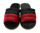 1 x Brand New APREGGIO - Soft Textile Women s Slippers - Open Toe Women s Mules - Summer and Winter Slippers - Soft Sole - Black Red - Ideal for Sensitive Feet - Size 37 EU - RRP €18.16