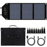 1 x RAW Customer Returns powkey Portable Solar Panel 60W Foldable Solar Panel, Monocrystalline Solar Module with USB C 2 QC3.0 Port 12-18V DC Output Camping Solar Charger for Portable Power Station Cell Phones and Laptops - RRP €100.84