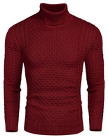 1 x RAW Customer Returns Coofandy Turtleneck Men s Knitted Pullover Slim Fit Winter Basic Sweater Mix, Red, XXL - RRP €36.34