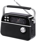 1 x RAW Customer Returns Defender Vega Portable Retro Radio with Bluetooth, FM AM SW Broadcast Reception, Integrated Battery, Kitchen Radio, Telescopic Antenna, 5W Speaker, USB-C, Black - RRP €25.2