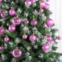 6 x Brand New PREXTEX Pink Christmas Balls for Christmas Decoration 36 Unbreakable Christmas Ornaments with Hanging Ring Christmas and Party Decoration Lot of Balls with 6 Styles in 3 Sizes - RRP €119.94