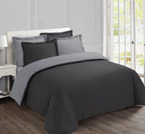 1 x RAW Customer Returns Vision reversible duvet cover, cotton, anthracite gray, 240 x 220 cm - RRP €37.9