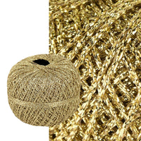 1 x RAW Customer Returns Stenli crochet yarn metallic glitter fine in the color gold DIY glitter yarn 350 m 50 g - RRP €13.61