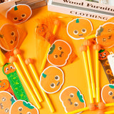 1 x Brand New ANGOLIO 24Pcs Fall Thanksgiving Stationery Set of Pumpkins, Pumpkin Kit Sticky Notes with Gel Pens, Fall Leaves Ruler, Storage Mesh Bag for Kids Back to School Share Gifts Office Supplies - RRP €30.24