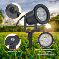 1 x RAW Customer Returns 8 pieces 3W warm white LED garden light with ground spike, lawn light, matt black, waterproof IP65 - for outdoor garden pond landscape with no plug 8 x 3w warm white, with ground spike  - RRP €66.54