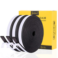 1 x RAW Customer Returns fowong sealing tape for door, window, 3 rolls, insulation tape, 9 mm x 3 mm x 5 m, total length 15 m, foam seal for Velux cabinet, sink - black foam film white - RRP €24.0