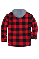 1 x RAW Customer Returns Coevals Club Men s Checked Flannel Shirt Checked Cotton Long Sleeve with Pocket Regular Fit Casual Shirt Sherpa Lining Jacket Hoody Coat Red Black 1 L  - RRP €59.0