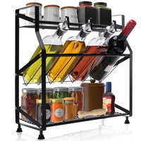 1 x RAW Customer Returns BELLE VOUS spice rack for kitchen worktop in black - kitchen organizer cabinet - freestanding spice rack made of iron - shelf for spices - cupboard shelf organization system - RRP €30.22