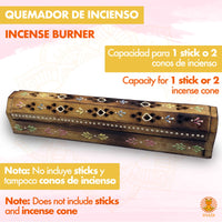 1 x RAW Customer Returns Incense burner incensario wooden box hand decorated in India - Exclusive design of white banks and elephants 30.5 x 6.2 x 5.5 - - Weight 240 g. Wooden incense holder - RRP €14.95