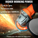 1 x RAW Customer Returns ValueMax Angle Grinder Electric 850W with 5 Discs 125mm, 11000rpm, 3-Position Additional Handle, incl. 3 Cutting Discs 2 Fan Discs 2 Protective Covers, for Grinding Cutting Polishing - RRP €41.3