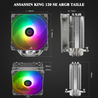 1 x RAW Customer Returns Thermalright Assassin King 120 SE ARGB CPU Air Cooler, AK120 SE ARB, 5 Heatpipes, TL-C12C-S PWM Quiet Fan CPU Cooler with S-FDB Bearing, for AMD AM4 AM5 Intel LGA 1700 1150 1151 1200 - RRP €20.26