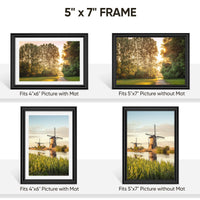 1 x Brand New Nacial 2 Pack Picture Frame Black 10x15 cm with Passepartout, Picture Frame 13x18 cm without Passepartout made of plastic with Plexiglass, Picture Frame Set Removable for Collages, Portraits, Comics - RRP €11.09