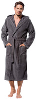 1 x RAW Customer Returns Morgenstern bathrobe men XXL with hood terry cloth grey soft dressing gown sauna bathrobe bathrobe men calf-length long sleeve size XXL - RRP €50.36