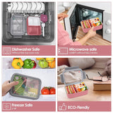 1 x RAW Customer Returns MUJUZE lunch box with compartments, 1400 ml - lunch box for adults children, snack box with cutlery and small cans, sustainable lunch box with compartments, bento box for school work picnic travel pink  - RRP €16.99