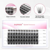 1 x Brand New FADVAN Eyelashes Individual Cluster Lashes 0.07mm D Curl 8-16Mix Mixed Eyelash Extensions Cluster Eyelashes Individual for Eyes DIY Cluster Eyelash Extension K009  - RRP €18.0