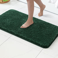 1 x RAW Customer Returns MIULEE Bath Mat Soft Bath Rug Non-Slip Bath Mat Doormat Bathroom Mat Bed Rug Fluffy Carpet Bathroom Carpet Shower Mat for Bath Living Room Bedroom 50x80 cm Deep Green - RRP €22.99