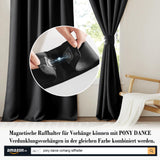 1 x RAW Customer Returns PONY DANCE blackout curtain with eyelets, set of 2, H 228 x W 167 cm, black curtains for bedrooms, good sleep, opaque eyelet curtains - RRP €45.38