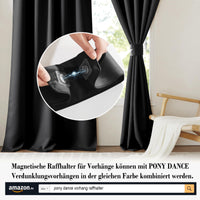 1 x RAW Customer Returns PONY DANCE blackout curtain with eyelets, set of 2, H 228 x W 167 cm, black curtains for bedrooms, good sleep, opaque eyelet curtains - RRP €45.31