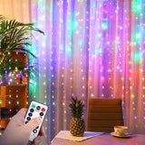 1 x RAW Customer Returns Yizhet Curtain Light 3mx3m 300 LED Curtain Lights 8 Modes Curtain Lights Waterproof IP65 Curtain Lights with Remote Control Colorful Curtain Lights for Wedding Christmas New Year Wedding Multicolor  - RRP €10.07