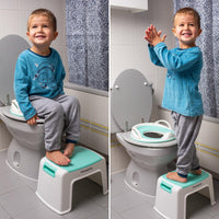 1 x RAW Customer Returns HOMYBABY Reducer - Children s Toilet Adapter for Potty Training - Universal Toilet Seat - Non-Slip - Portable Baby Potty - White and Turquoise - RRP €24.78