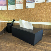 1 x RAW Customer Returns EFUTURETIME Tissue Box, 25 13 9cm, Facial Tissue Box, Tissue Box Acrylic Waterproof, Magnetic Base, for Bathrooms, Kitchens, Offices, Rectangular, Black - RRP €20.16