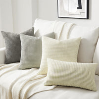 1 x RAW Customer Returns Topfinel cushion cover 40x40 gray corduroy set of 2 corn grain pattern cushion covers cushion cover decorative cushion sofa cushion couch cushion decorative cushion decorative cushion cover decorative cushion covers - RRP €14.81