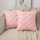 1 x Brand New MIULEE Set of 2 Wool Cushion Covers Sofa Cushion Decorative Cushion Wave Polyster Cushion Covers Couch Cushion Soft Cushion Cover Decorative Pillow Cover Hidden Zipper Living Room Bedroom 40 x 40 cm Light Pink - RRP €16.63