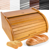 1 x RAW Customer Returns Creative Home Alder Wood Bread Bin Modern 38x28.5x17.5cm -1cm Bread Container Rolling Sliding Lid Concealed front opening Natural Beech Kitchen accessories - RRP €36.36