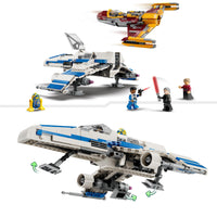 1 x RAW Customer Returns LEGO Star Wars New Republic E-Wing vs. Shin Hati s Starfighter, Ahsoka Series Set with 2 Toy Vehicles, Droid Figure, 4 Minifigures and 2 Lightsabers 75364 - RRP €91.3