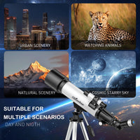 1 x RAW Customer Returns Telescope for Kids and Adults, 70mm Aperture 600mm Refractor Telescope for Kids and Beginners, High Power Multilayer Refracting Telescope with Tripod and Carrying Bag - RRP €159.99