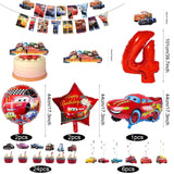 4 x Brand New VAVICRAP 52 Pieces Cars Balloons Birthday 4 Birthday Balloon Birthday Children Happy Birthday Banner Cupcake Toppers Cars Birthday Decoration Set for Birthdays Party Themes - RRP €31.84