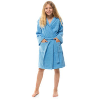 1 x RAW Customer Returns Twinzen Children s Bathrobe with Hood, 100 OekoTex Cotton, Bathrobe for Boys and Girls 13-14 Years Blue - Terry Cloth, Ultra Soft and Absorbent Bathrobe - RRP €28.99