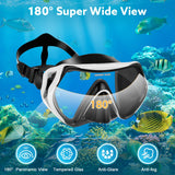 1 x RAW Customer Returns FORMIZON Snorkel set for children, anti-fog diving goggles for children, snorkel mask set with 180 panoramic glass lens and three-channel dry snorkel for swimming, snorkeling white  - RRP €33.72